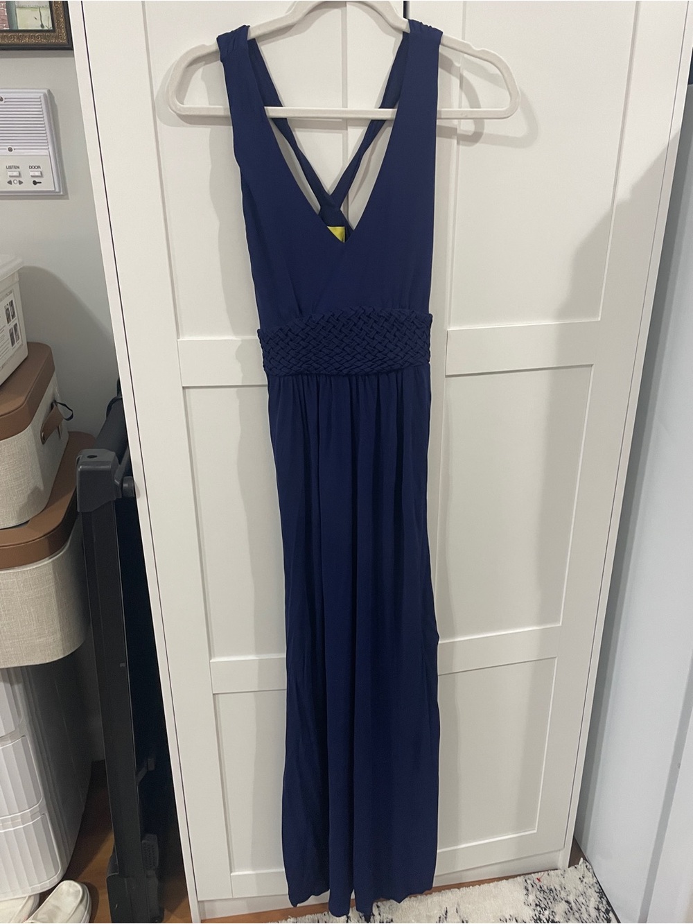 Maeve Navy Maxi Dress with Smocked Waist